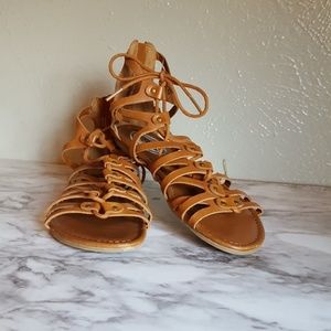 Brown Leather Gladiator Sandals